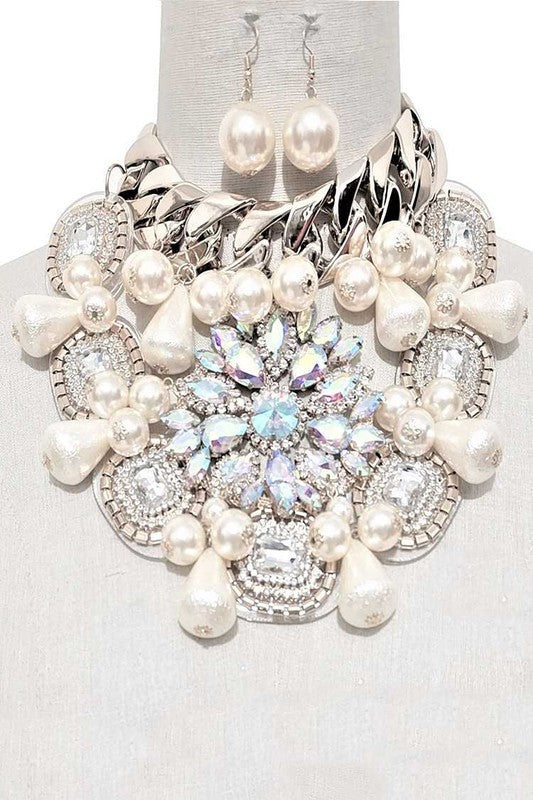 Bejewel Head Turner Statement Necklace Set - Body By J'ne