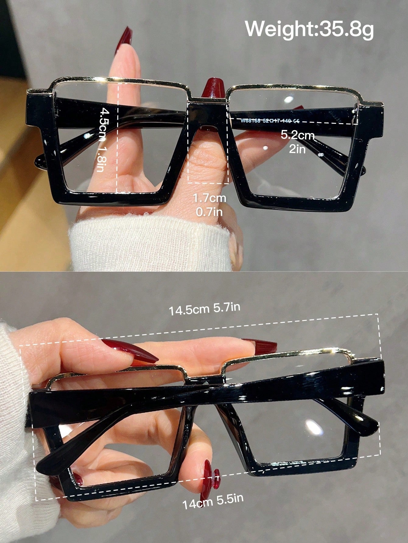 Metal Rim Blue Light Blocking Clear Lens Glasses