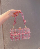 Sparkling Crystal Cord Clutch