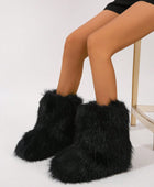 Faux Fur Boot Furry Fluffy Round Toe Boots