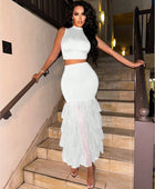 Jordan Mesh Fish Tail Hem Skirt Two Piece Set