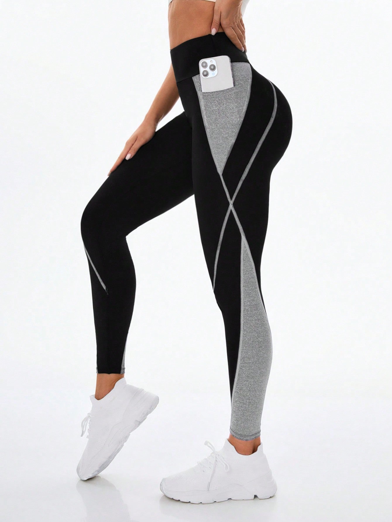 Color Block Slim Fit Sports Leggings - Body By J'ne