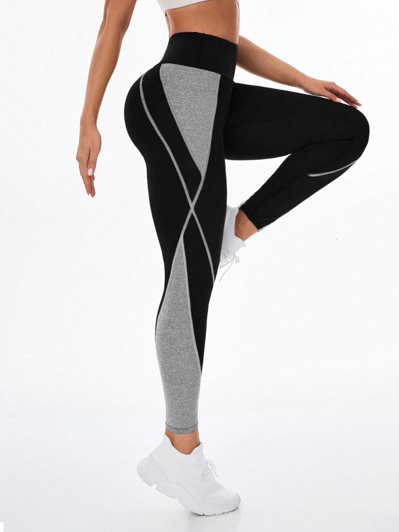 Color Block Slim Fit Sports Leggings - Body By J'ne