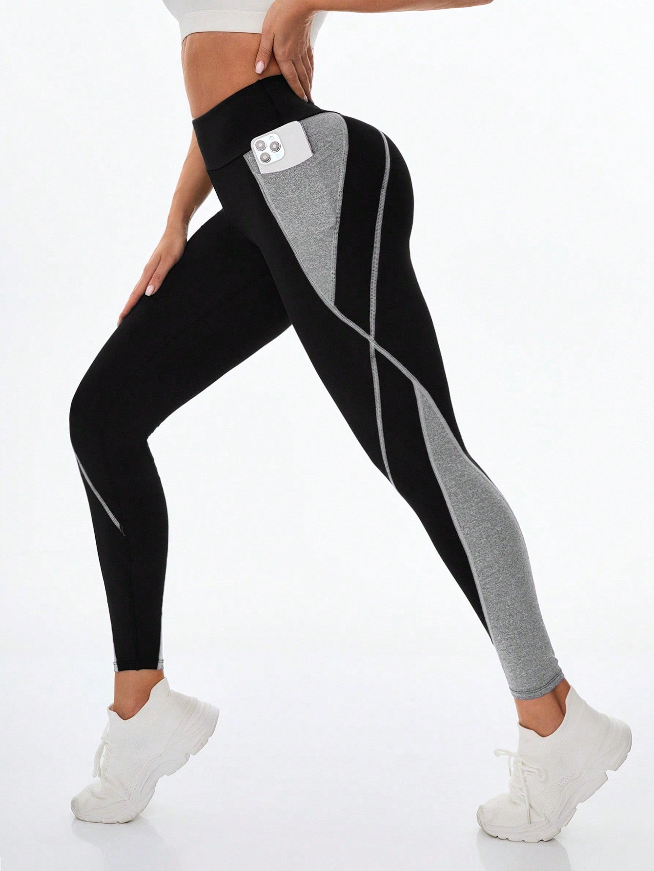 Color Block Slim Fit Sports Leggings - Body By J'ne