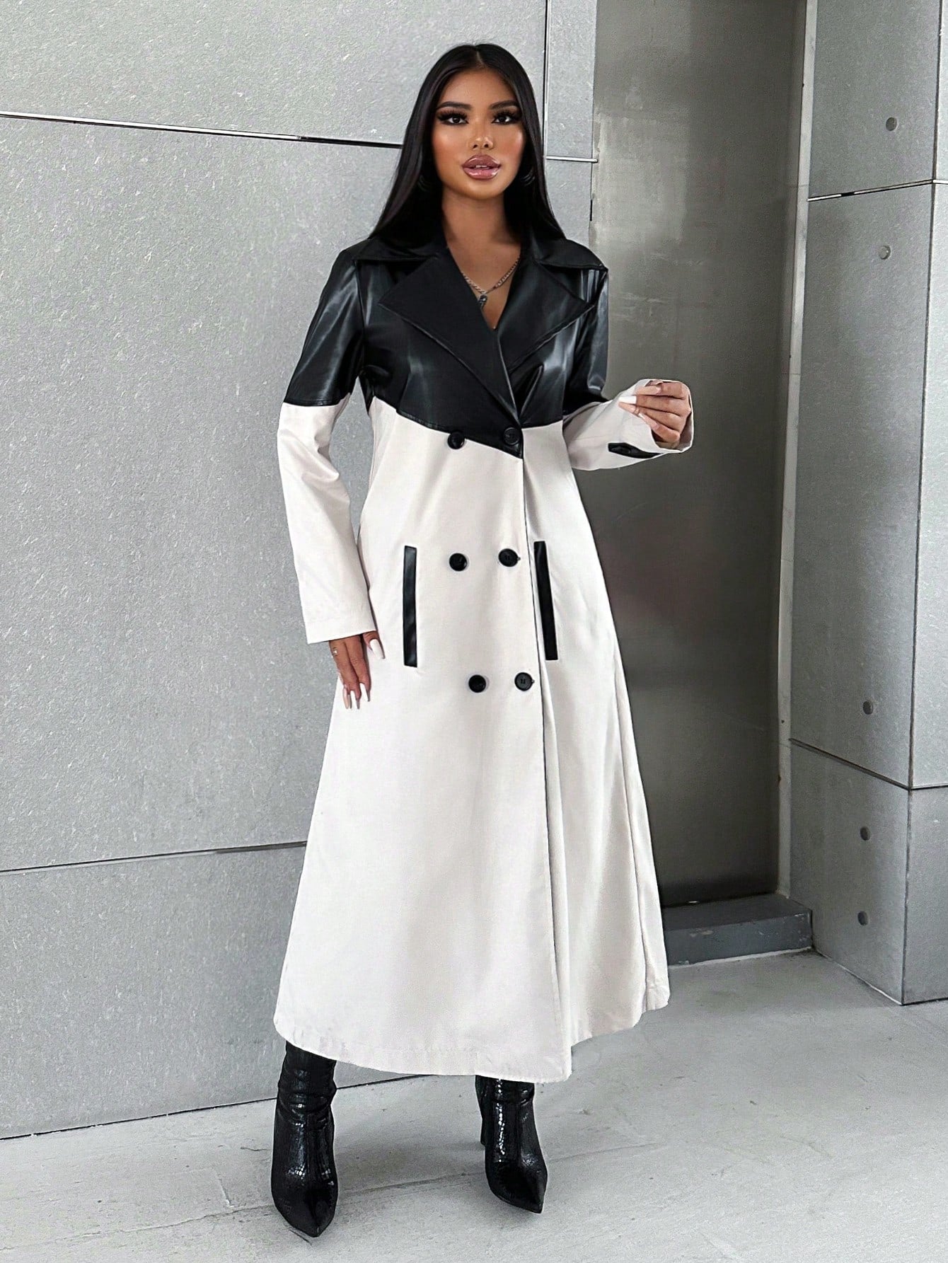 London Lapel Long Sleeve Fashion Trench Coat