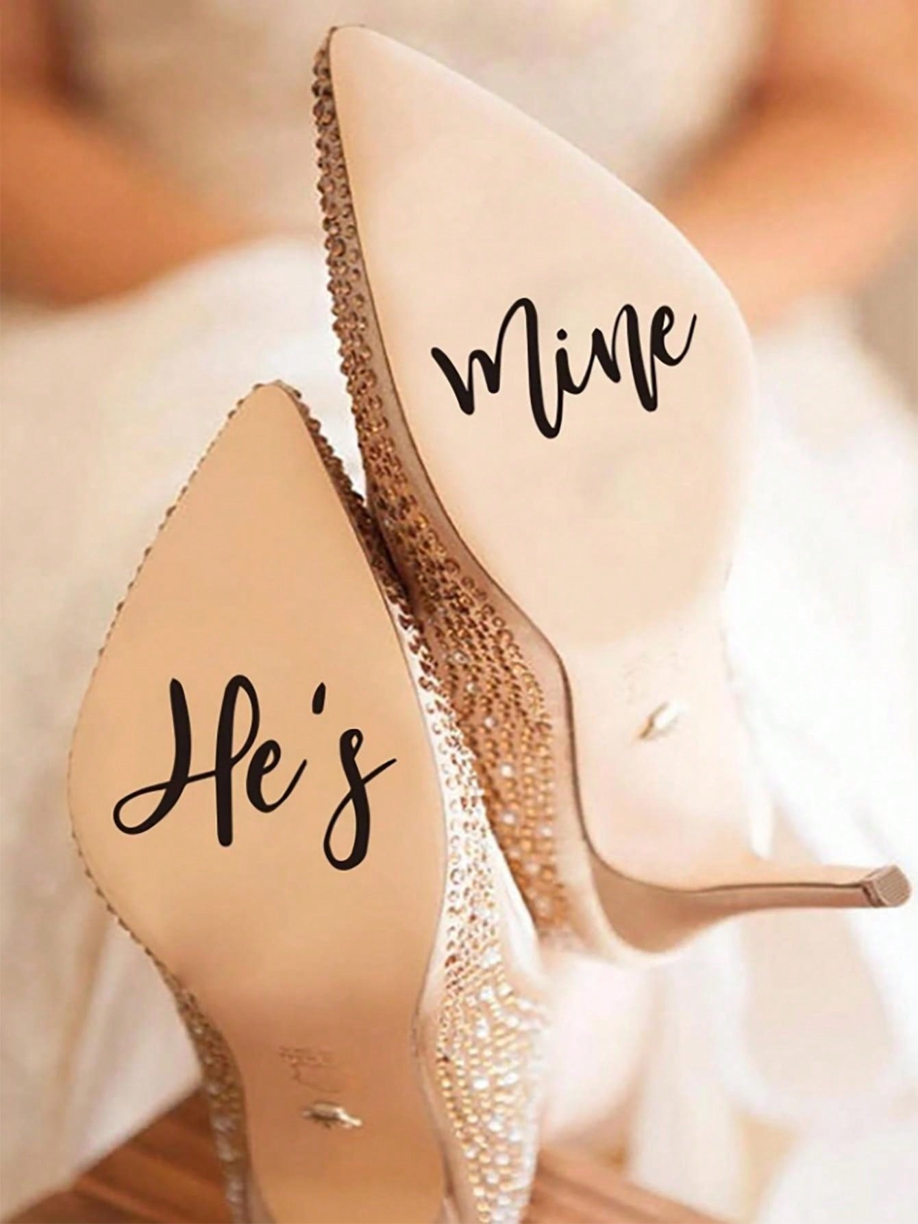 Unisex Black & White Wedding Stickers Marking Shoes