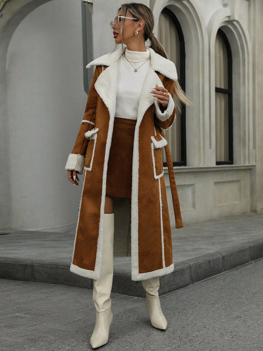 Contrast Binding Regular Fit Multicolor Coat - Body By J'ne