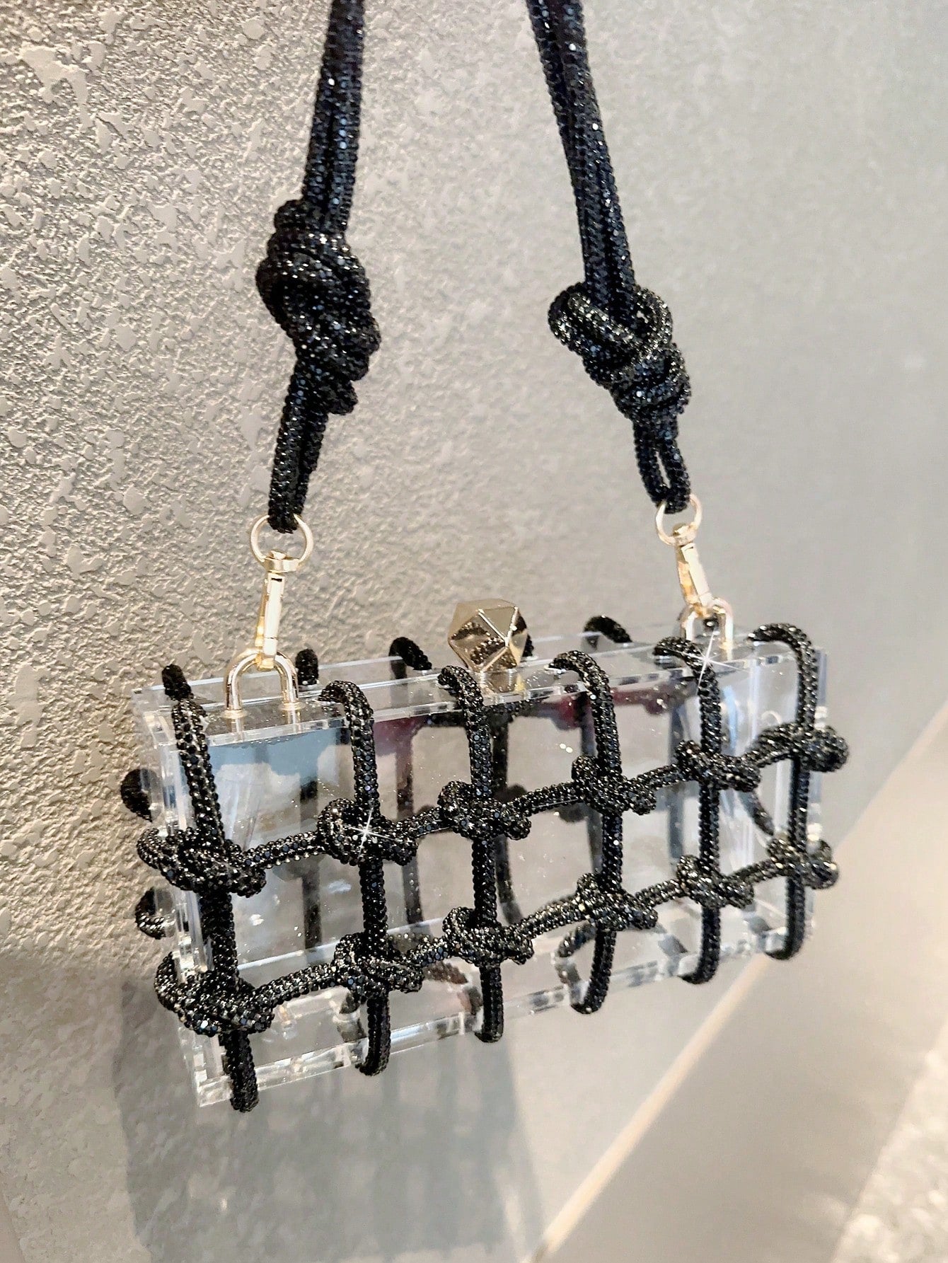 Sparkling Crystal Cord Clutch - Body By J'ne