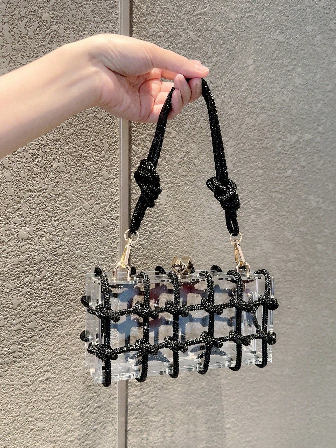 Sparkling Crystal Cord Clutch - Body By J'ne