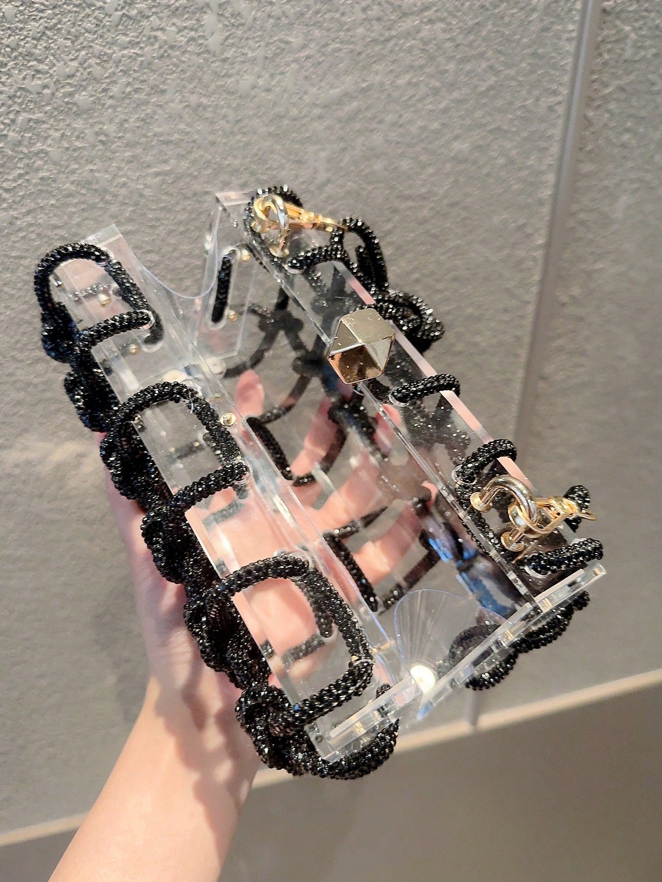 Sparkling Crystal Cord Clutch - Body By J'ne