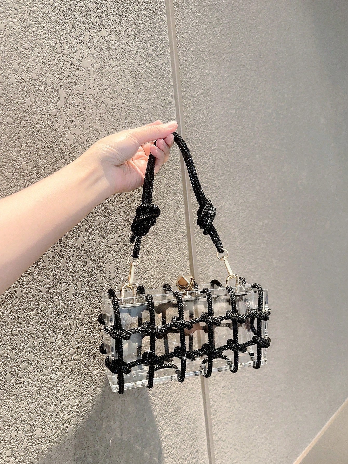 Sparkling Crystal Cord Clutch - Body By J'ne