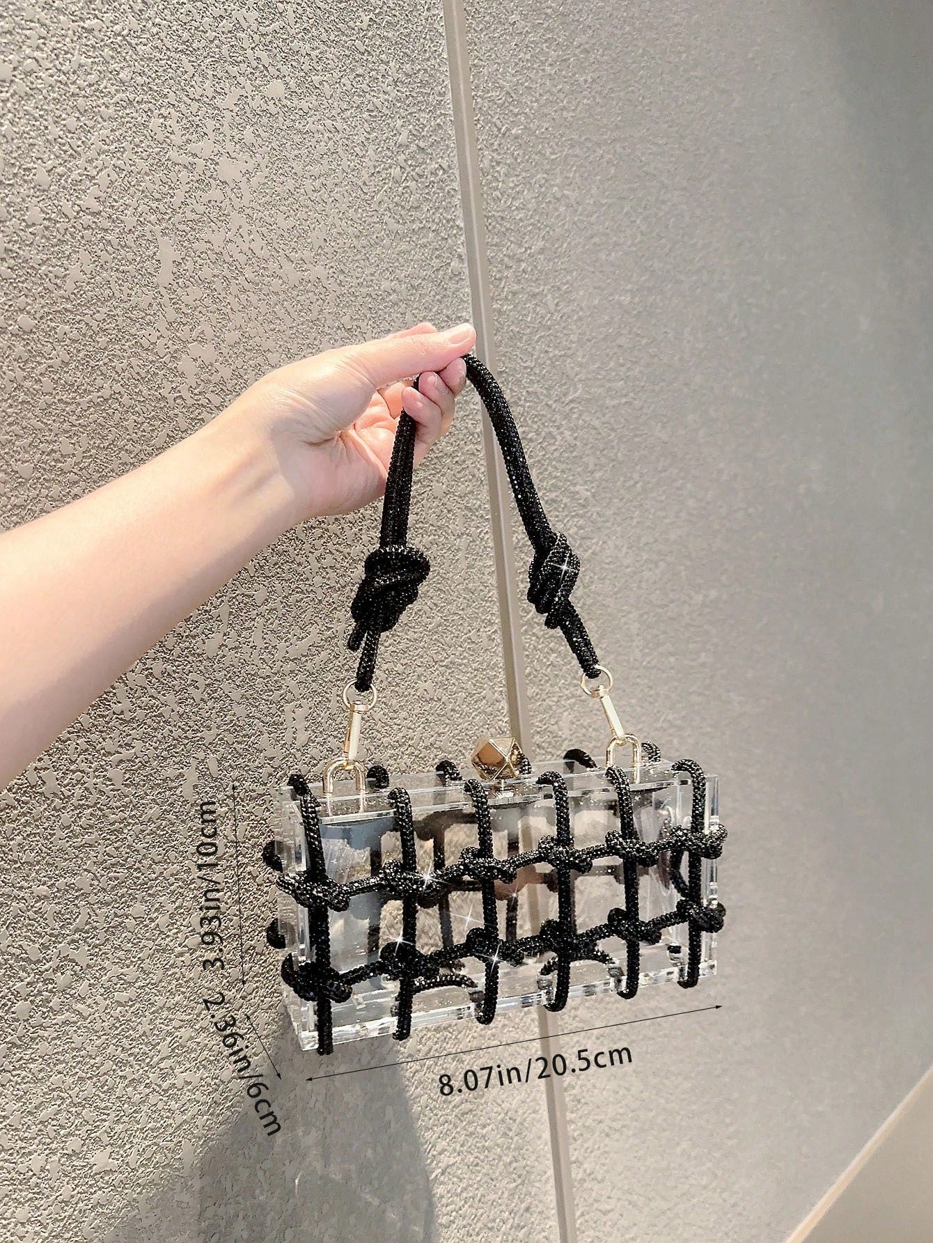 Sparkling Crystal Cord Clutch - Body By J'ne