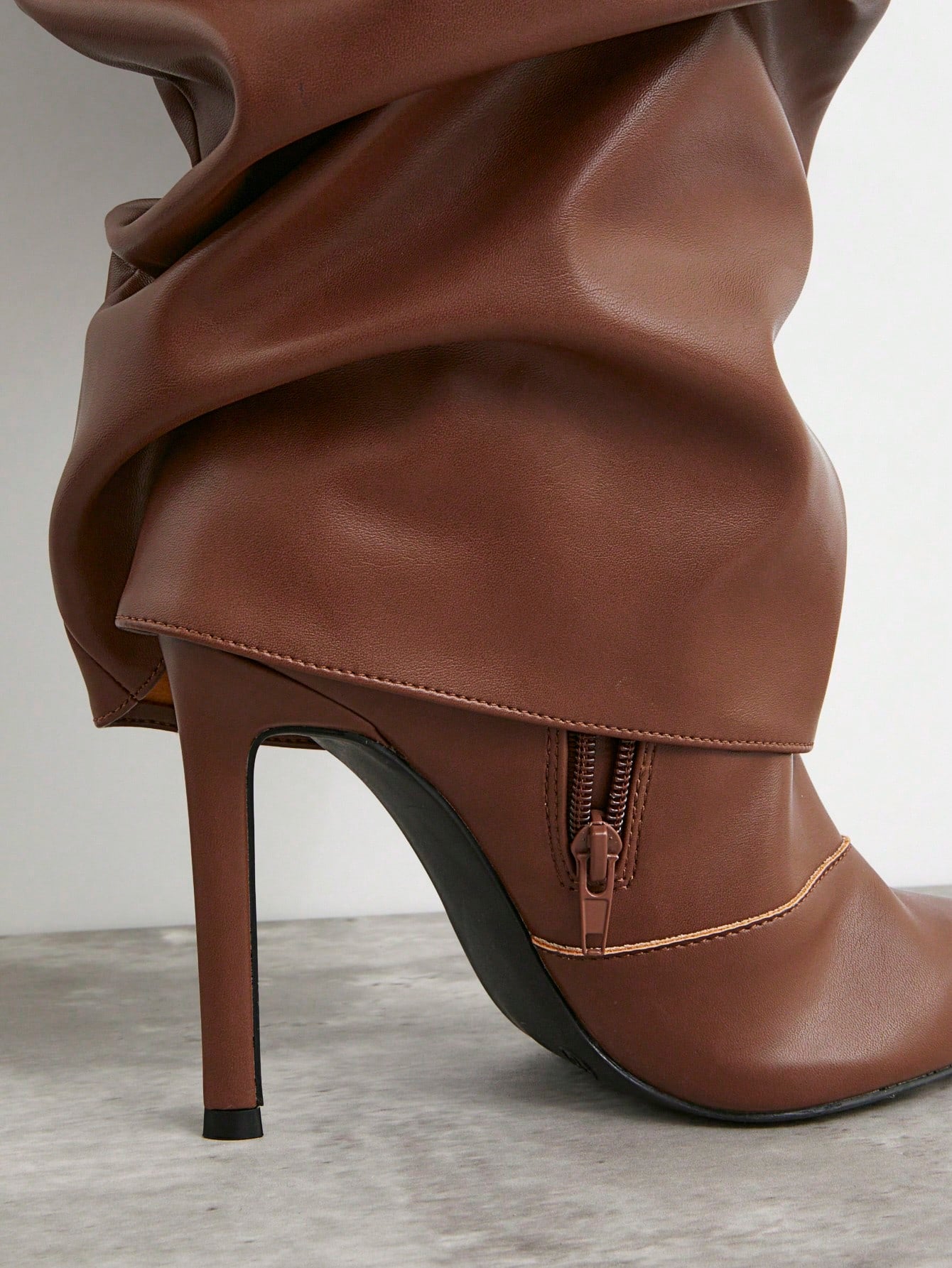 Over The Knee High Stiletto Fold Over Boots - Body By J'ne