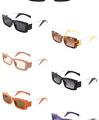 Rectangle Narrow Slim Retro Square Sunglasses