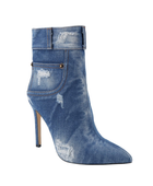 Denim High-Heeled Ankle Boots