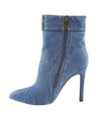 Denim High-Heeled Ankle Boots