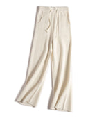 Thick Version Soft Glutinous Wool Drawstring High Waist Straight Wide Leg Pants - Body By J'ne