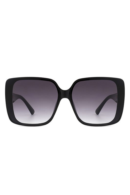 Gafas de sol cuadradas retro de moda con parte superior plana para mujer