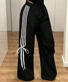 Maddy Low Waist Striped Wide Leg Pants