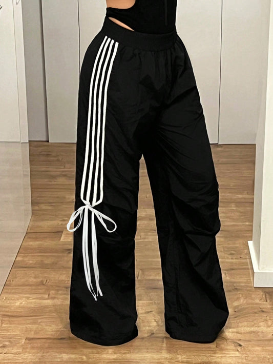 Maddy Low Waist Striped Wide Leg Pants