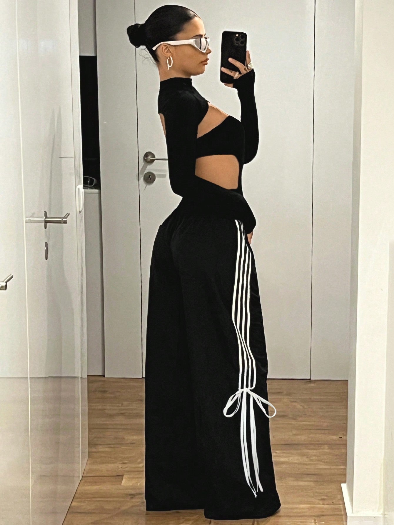 Maddy Low Waist Striped Wide Leg Pants