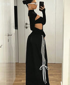 Maddy Low Waist Striped Wide Leg Pants