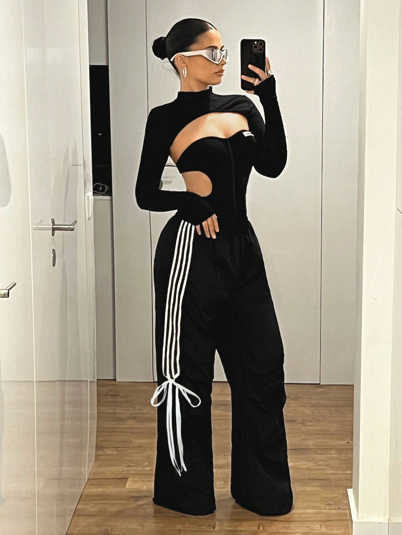 Maddy Low Waist Striped Wide Leg Pants