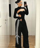 Maddy Low Waist Striped Wide Leg Pants