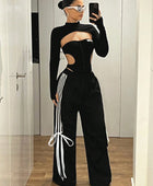 Maddy Low Waist Striped Wide Leg Pants