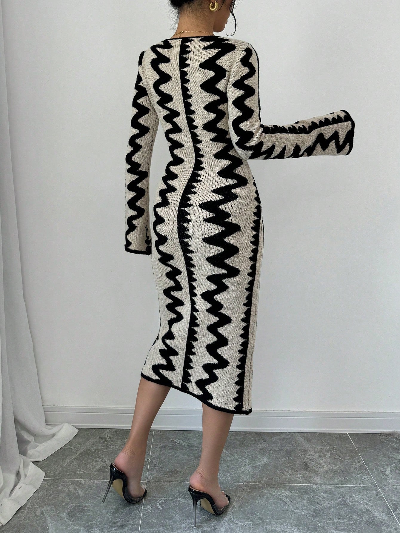 Jacquard Knitted Bodycon Dress - Body By J'ne