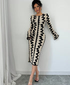 Jacquard Knitted Bodycon Dress