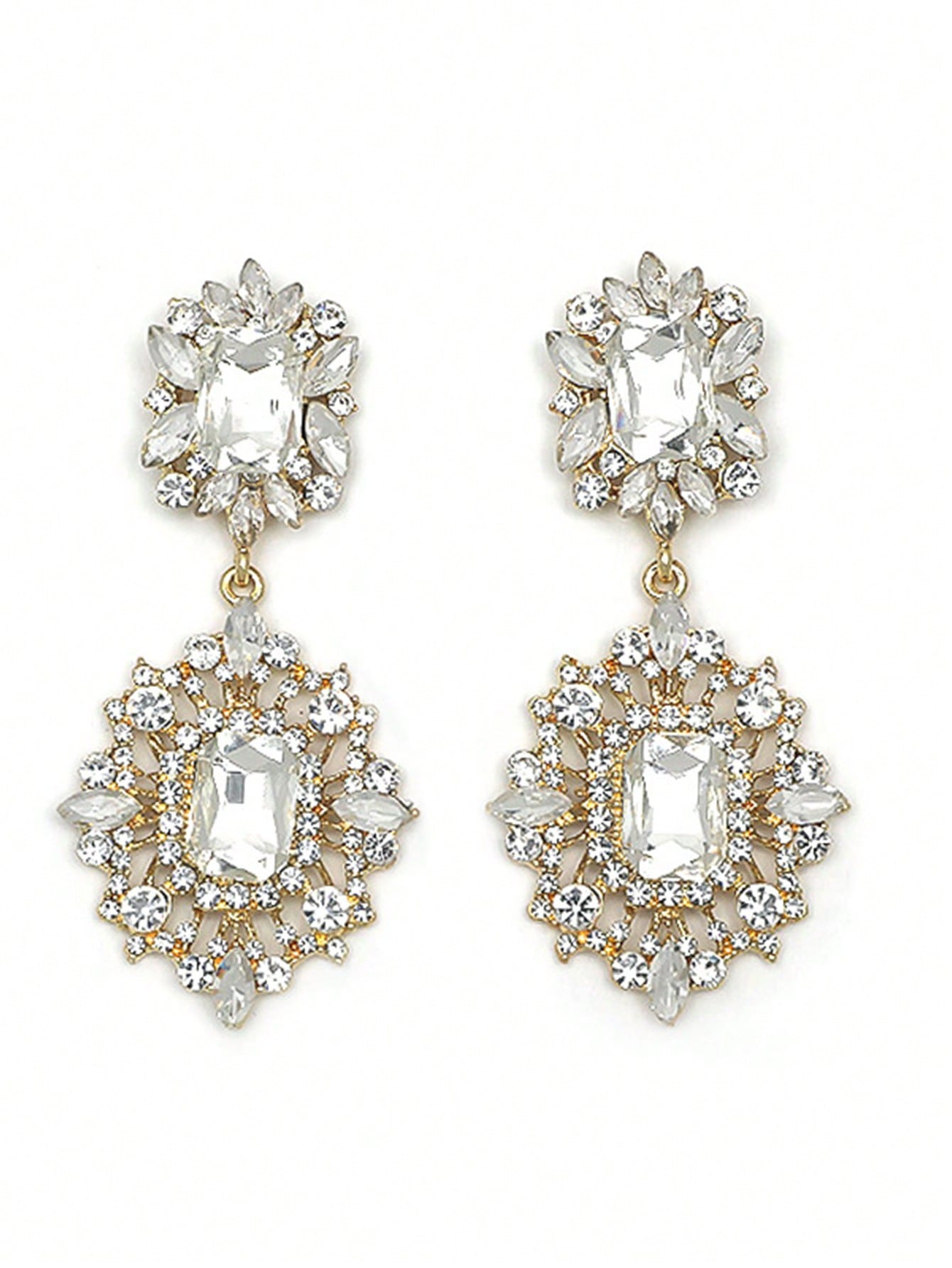 Bridal Rhinestone Drop Earrings