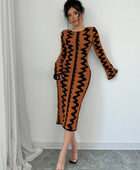 Jacquard Knitted Bodycon Dress