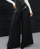 High Waist Wide Leg Black Pants