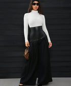 High Waist Wide Leg Black Pants