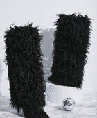 High-Heeled Furry Boots