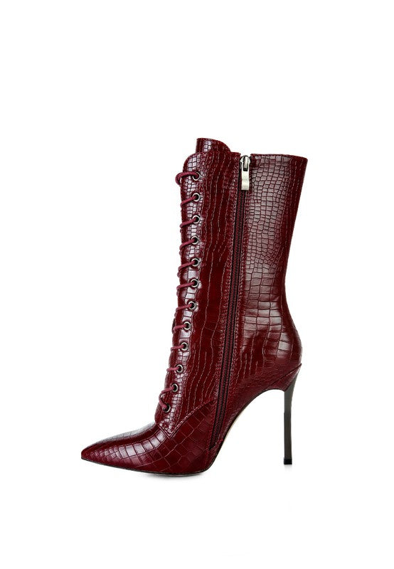 KNOCTURN Croc Textured Over The Ankle Boots - Body By J'ne