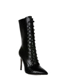 KNOCTURN Croc Textured Over The Ankle Boots