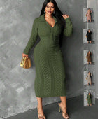 In Motion Long Sleeve Knit Sweater Dress