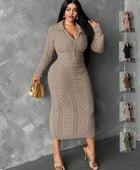 In Motion Long Sleeve Knit Sweater Dress