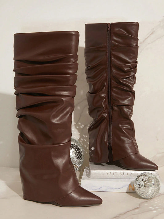 Slouch Wedge Boots