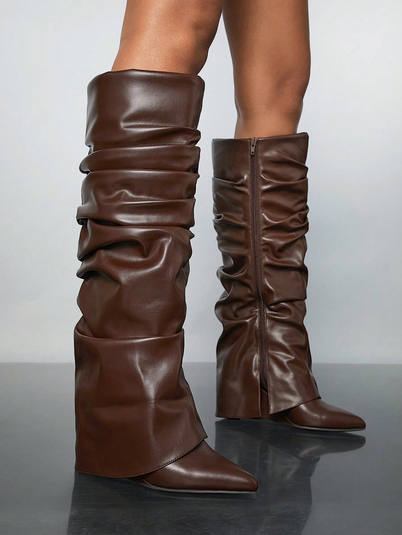 Slouch Wedge Boots