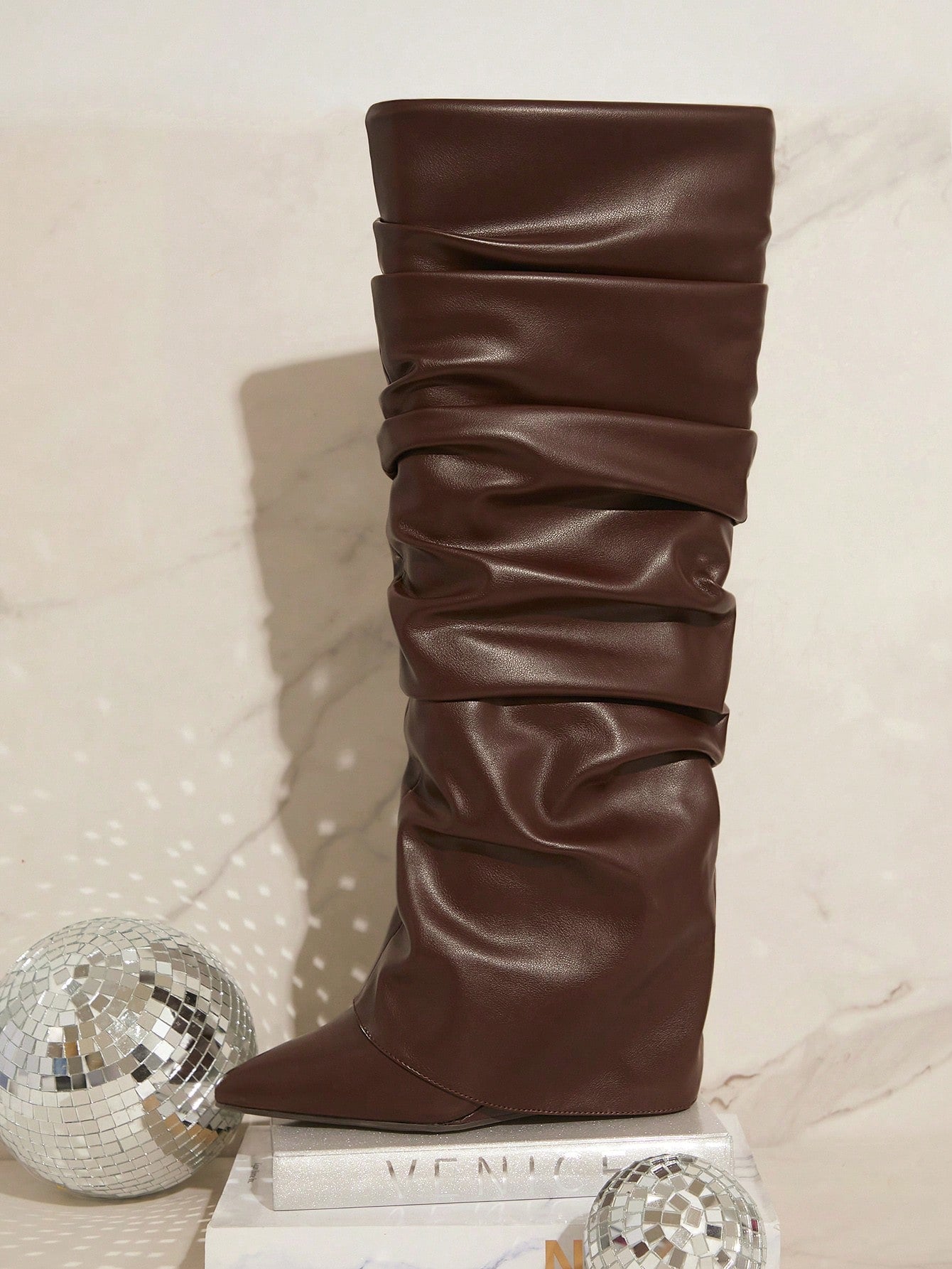 Slouch Wedge Boots