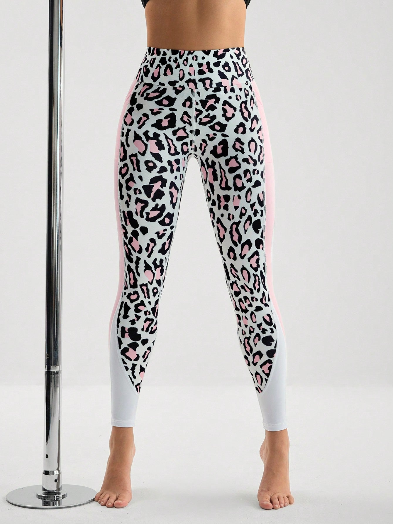 Leopard Print Wide Waistband Sports Leggings With Phone Pocket - Body By J'ne