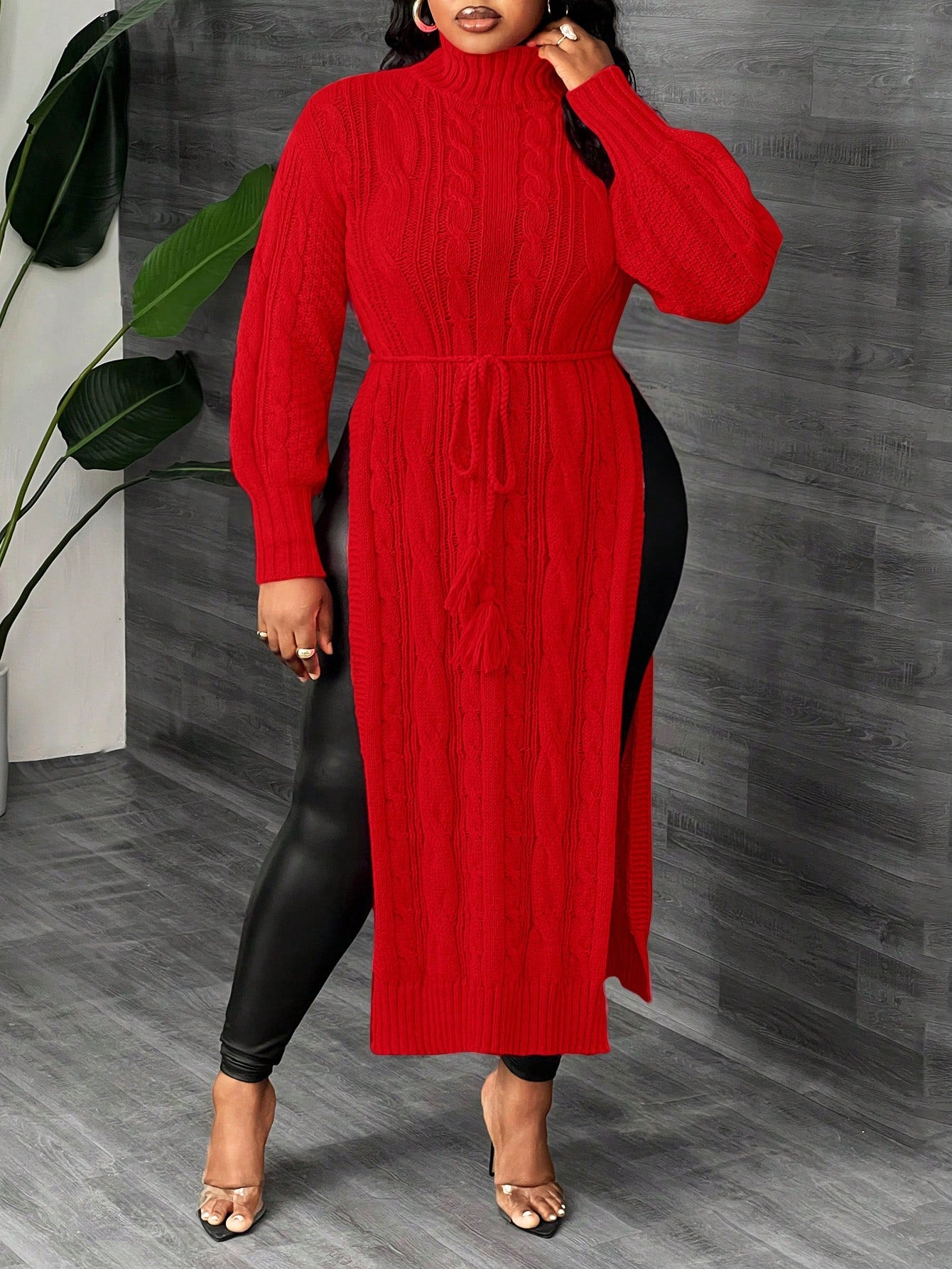 Long Sleeve High Neck Winter Dress