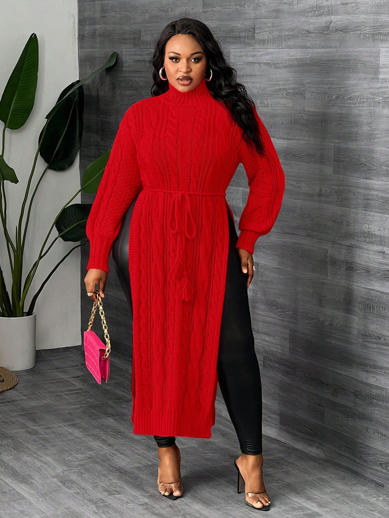 Long Sleeve High Neck Winter Dress