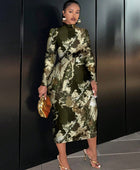 Camo Pattern Long Sleeve Dress