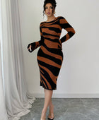 Jacquard Knitted Bodycon Dress