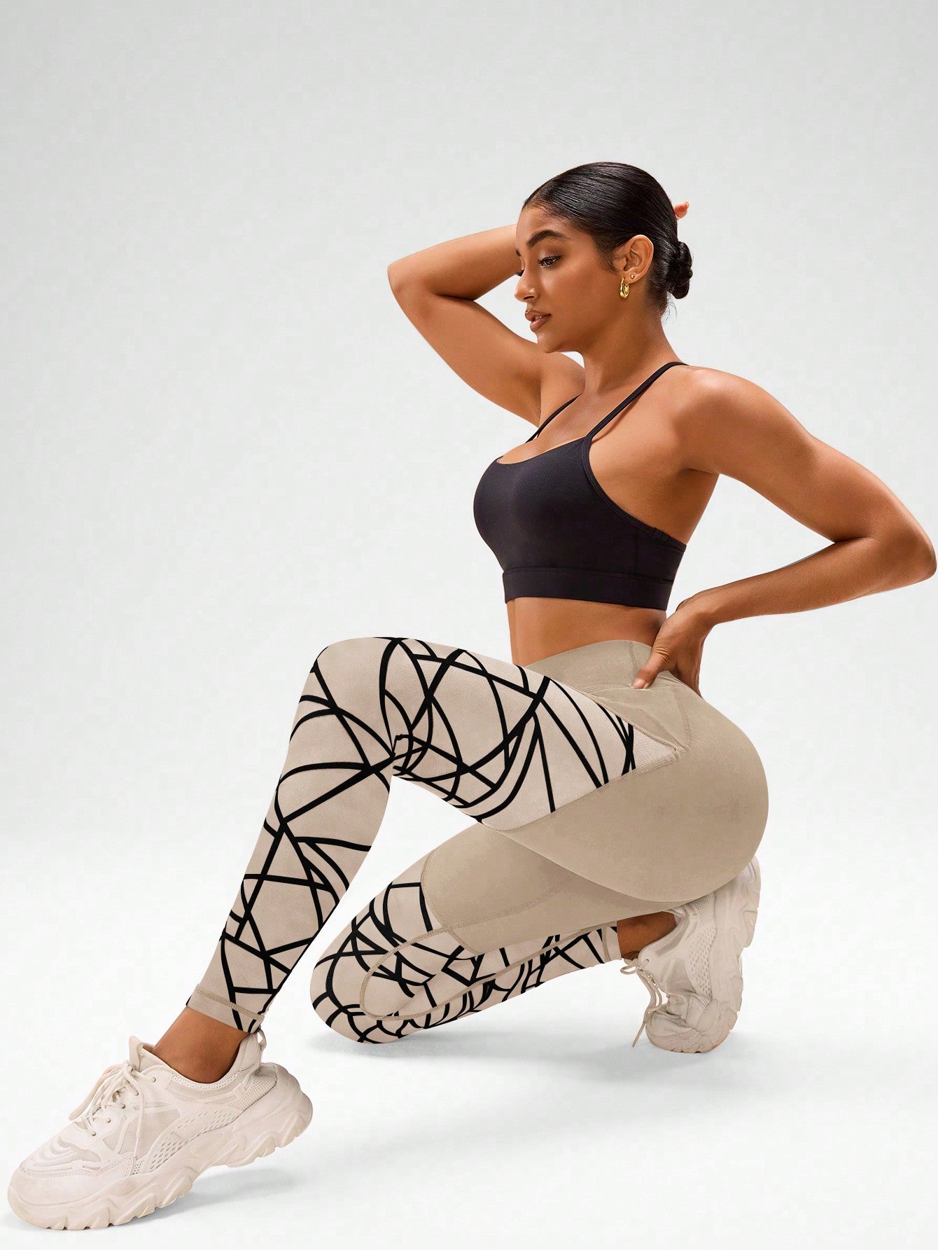 Mesh Contrast Stretchy Sports Leggings - Body By J'ne