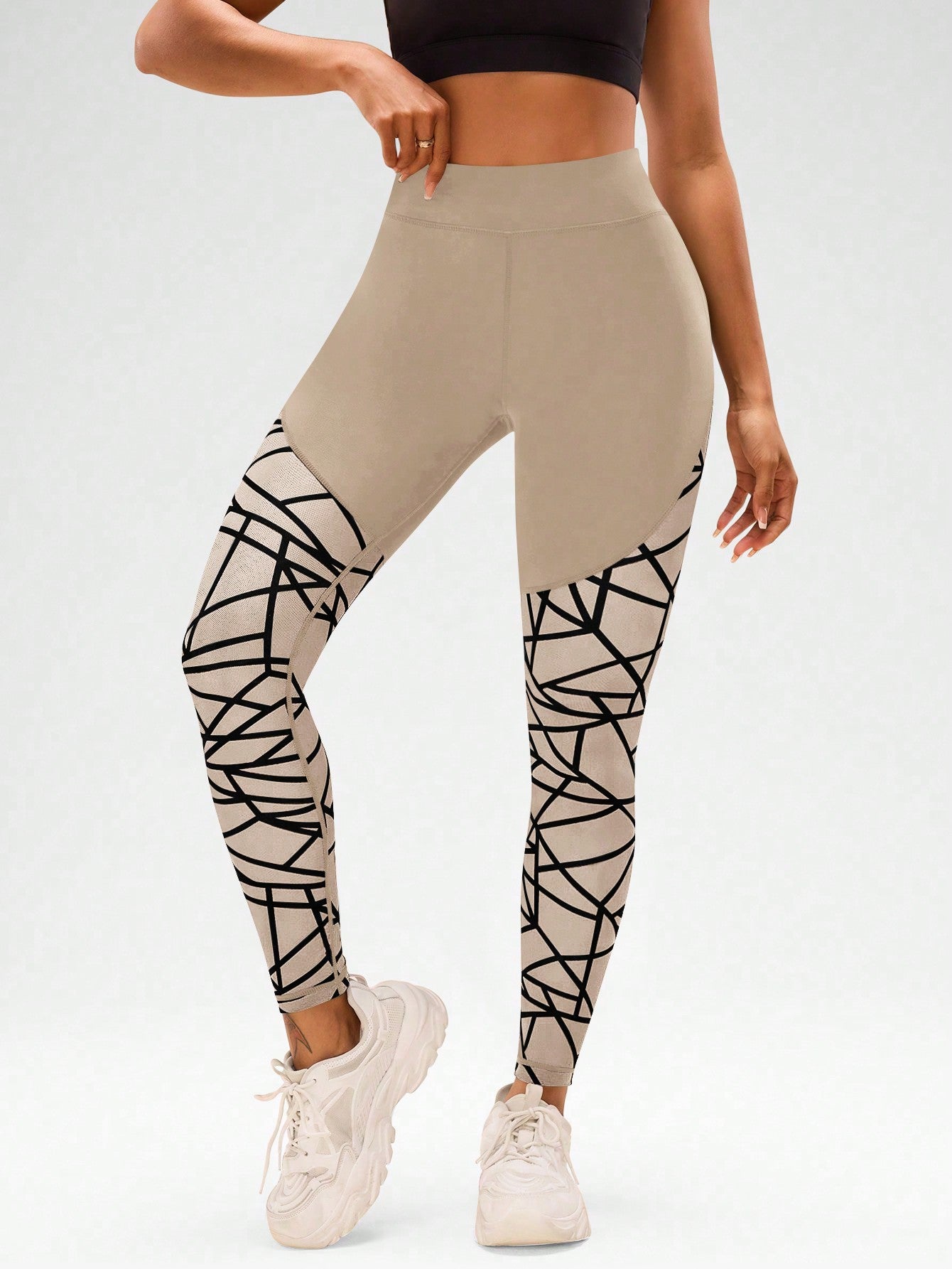 Mesh Contrast Stretchy Sports Leggings - Body By J'ne